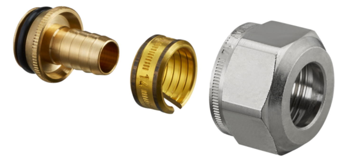 OVENTROP-Klemmringverschraubung "Ofix K" M24x1.5,14x2mm, 2-fach f. Kunststoffrohr