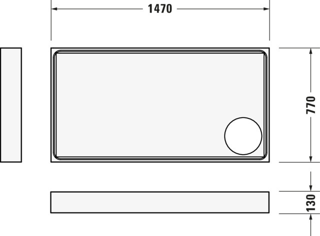 Duravit Starck Slimline Duschw. 1500x800x60mm Weiß