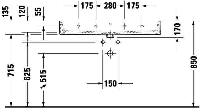 DU Waschtisch Vero Air 1000mm, Weiß mit ÜL, mit HLB, ohne HL