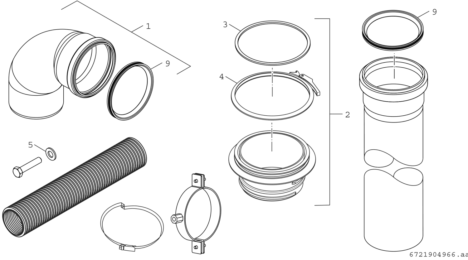 BOSCH Abgaszubehör RLU-DN160 raumluftunabhängiges Anschlussset DN160
