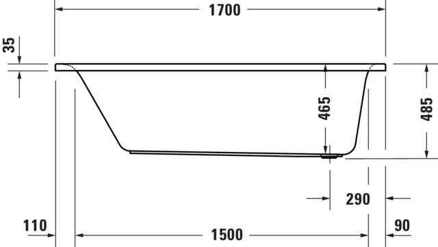 DU D-Neo BW 1700x750,Einbauversion Rückenschr. 1 Pos.Variabel, Weiß