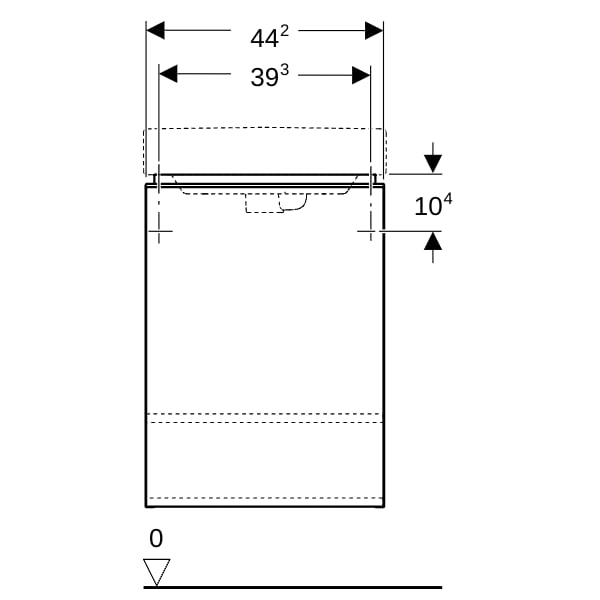 Geberit Smyle US für HWB, eckig, m. 1 Tür li 44,2x61,7x35,6cm, weiß