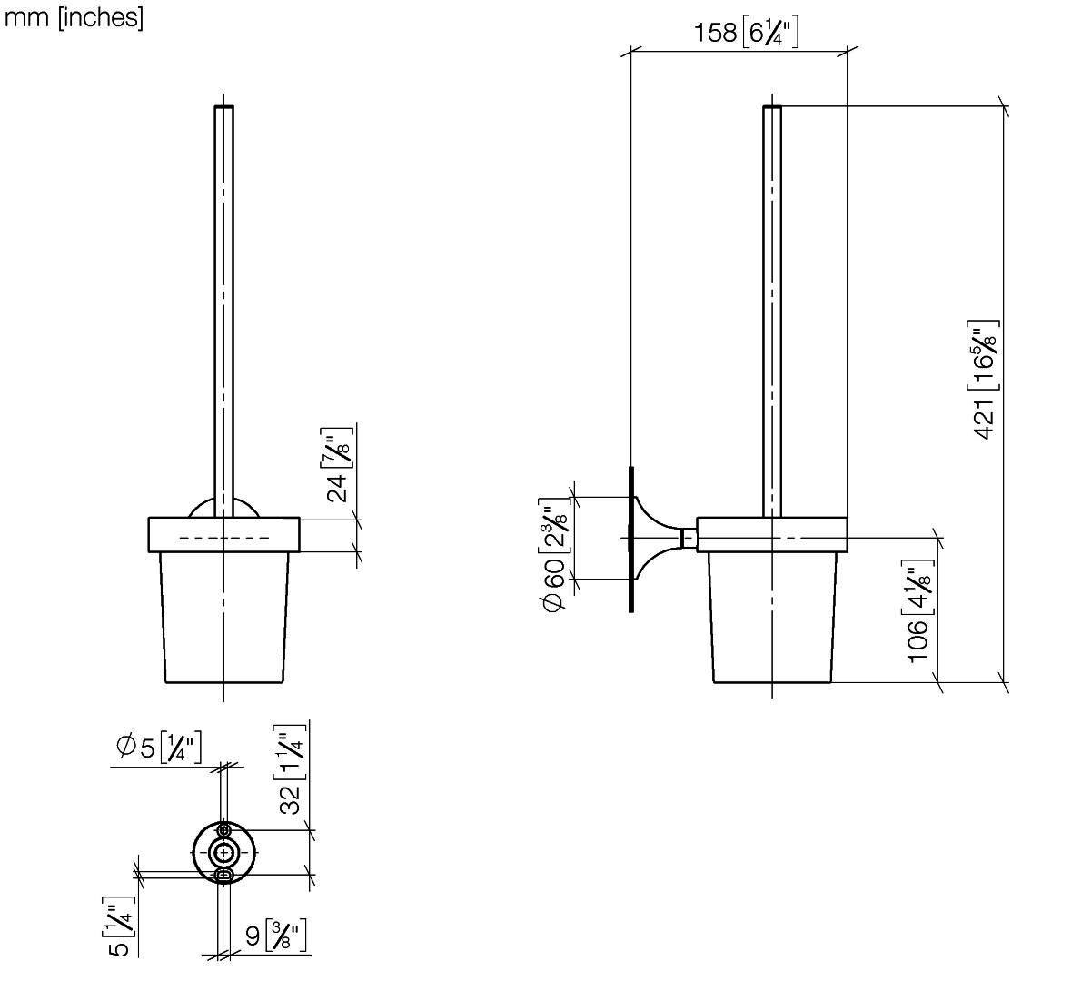 DO Toiletten-Bürstengarnitur, Wandmodell VAIA 83900809 Dark Platinum gebürstet