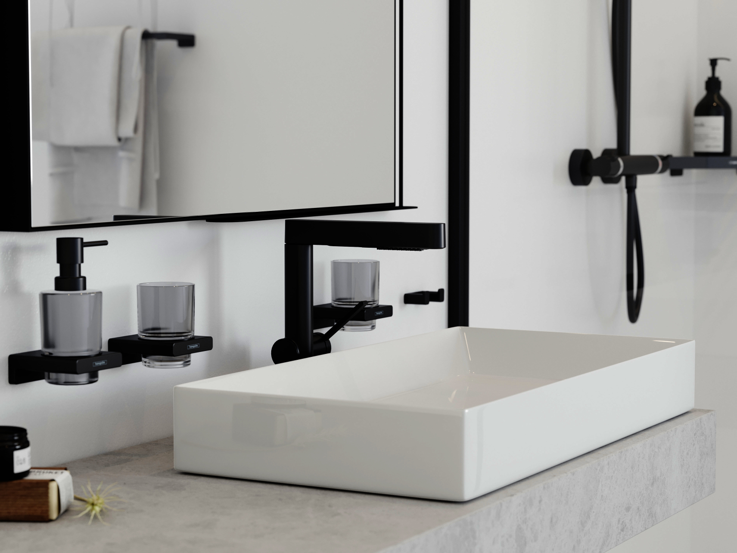 Hansgrohe Waschtischmischer 230 Finoris Ausziehbrause 2jet mattschwarz