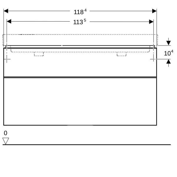 Geberit Smyle Unterschrank für DWT, eckig m. 2 Schubl., 118,4x61,7x47cm, sand-grau