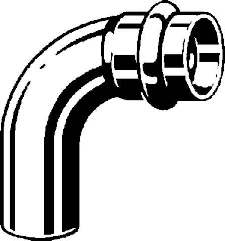 Viega Bogen 90 Grad mit SC Profipress G 2616.1 für Gas in 28mm Kupfer