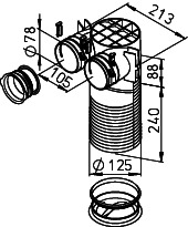 HELIOS Flexpipe Decken/Wandkasten FRS-DWK 2-75/125 f. Ventilanschluss 125
