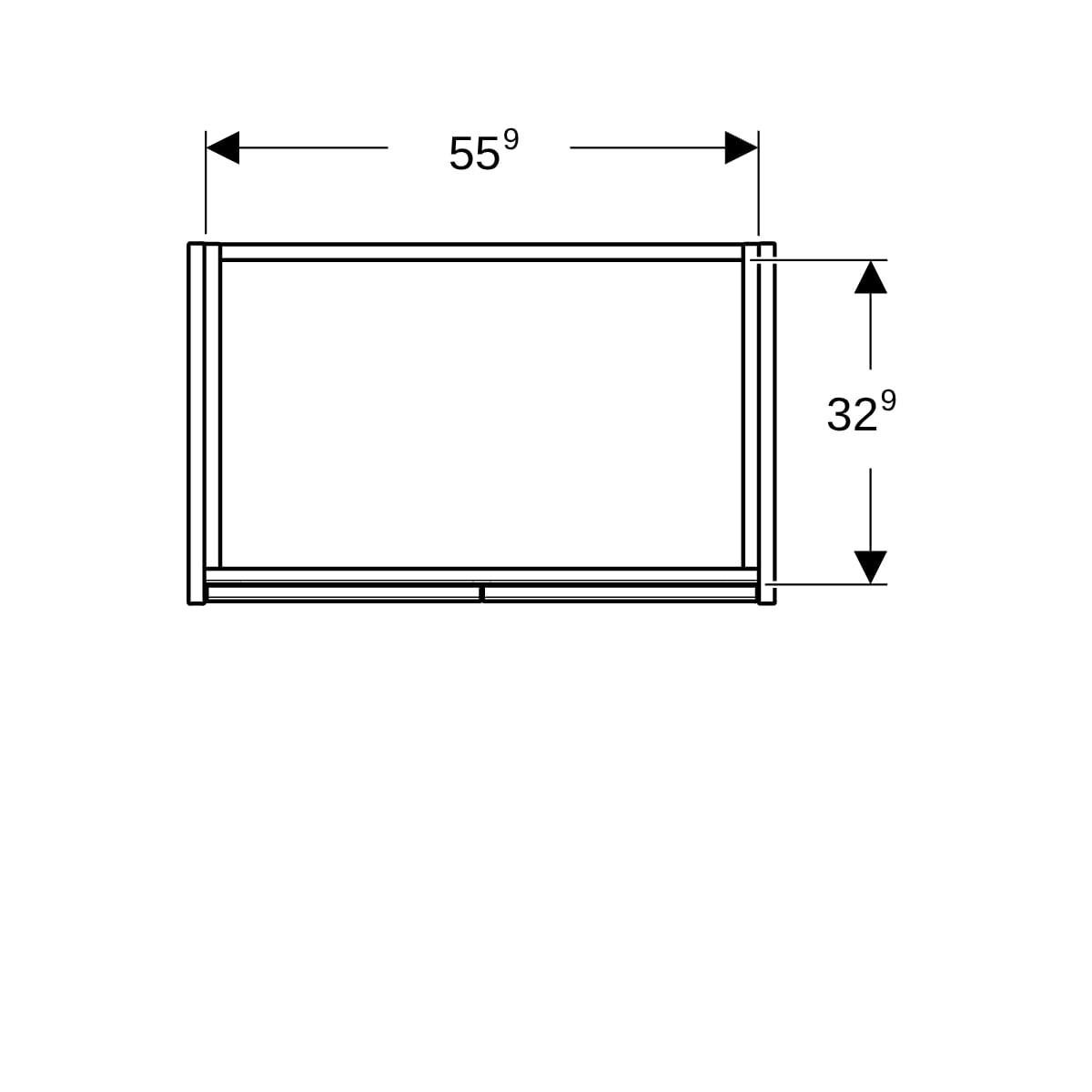 Geberit Renova Compact US für WT, mit 2 Türen 59,7x60,3x36,7cm, weiß/l. seidenglanz
