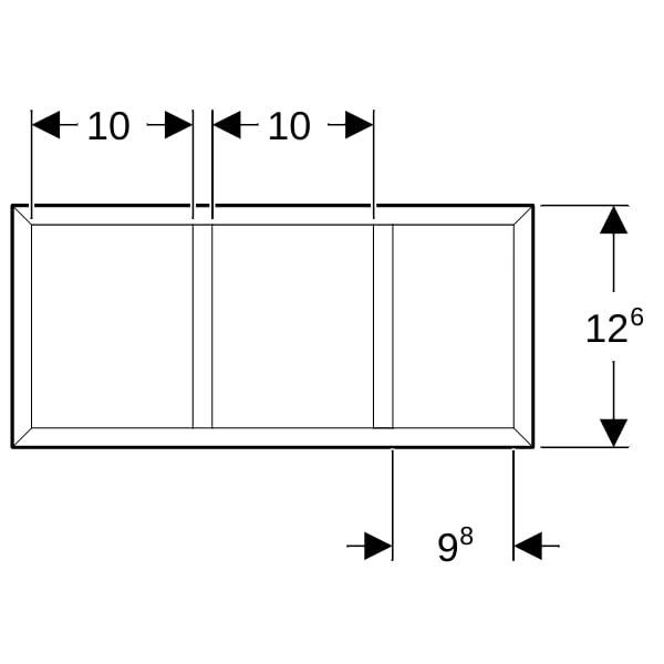 Geberit Schubladeneinsatz, H-Unterteilung für obere Schubl., 32,3x5,9x15cm, lava