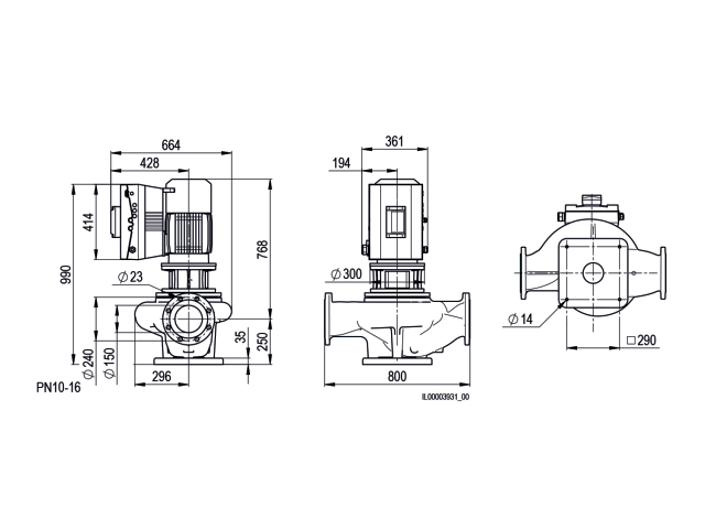 BIRAL Inline-Pumpe VivarA M 150-20 800
