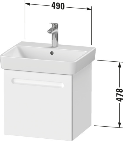 Duravit WTU Duravit No.1 wandhäng. 1 Auszug 478x490x426mm, Weiß Matt