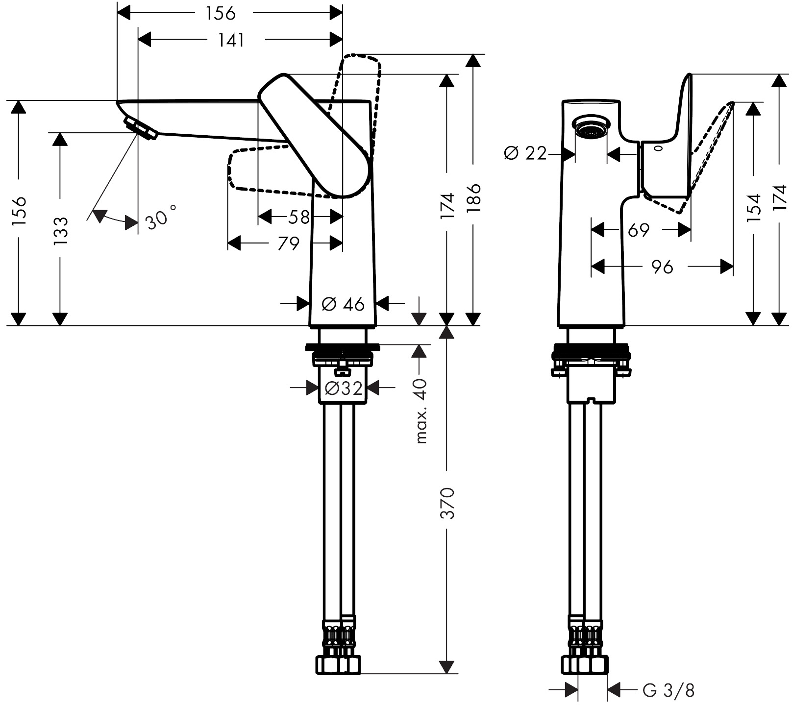 Hansgrohe Waschtischmischer 150 Talis E ohne Ablaufgarnitur chrom