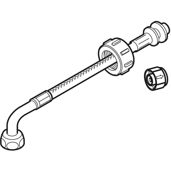 Geberit Panzerschlauch, Verbindung 90G Mutter 3/8"