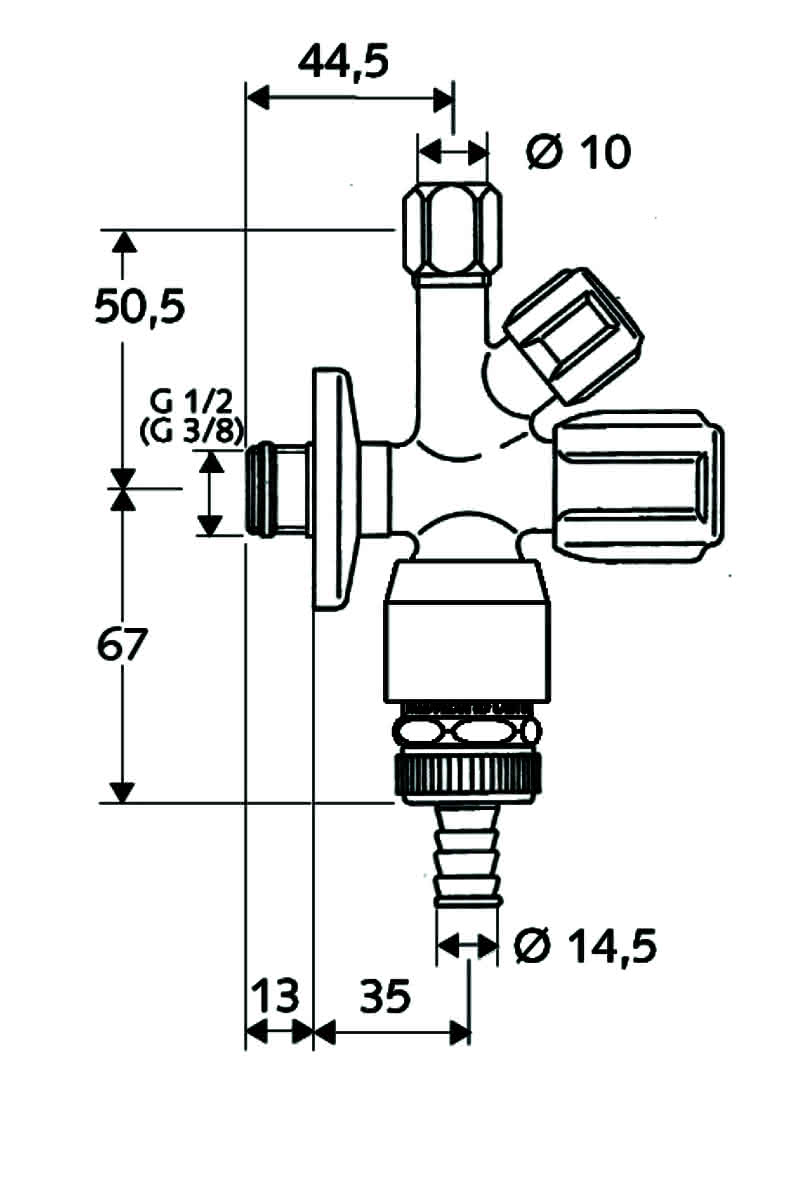 SCHELL Kombi-Eckventil COMFORT RV, RB, ASAG, 1/2", chrom