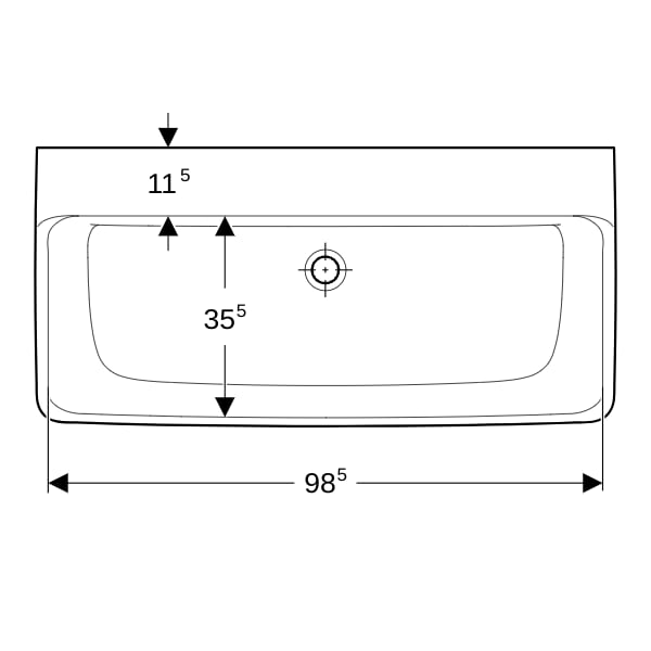 Geberit Renova Plan Waschtisch, 100x48cm o. Hl., o. Ül., weiß, KeraTect