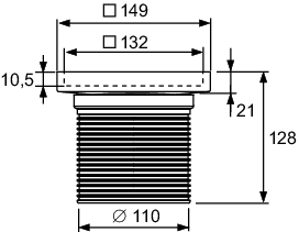 TECEdrainpoint S Rostrahmen Edelstahl 150 x 150 inkl. Fliesenmulde "plate"