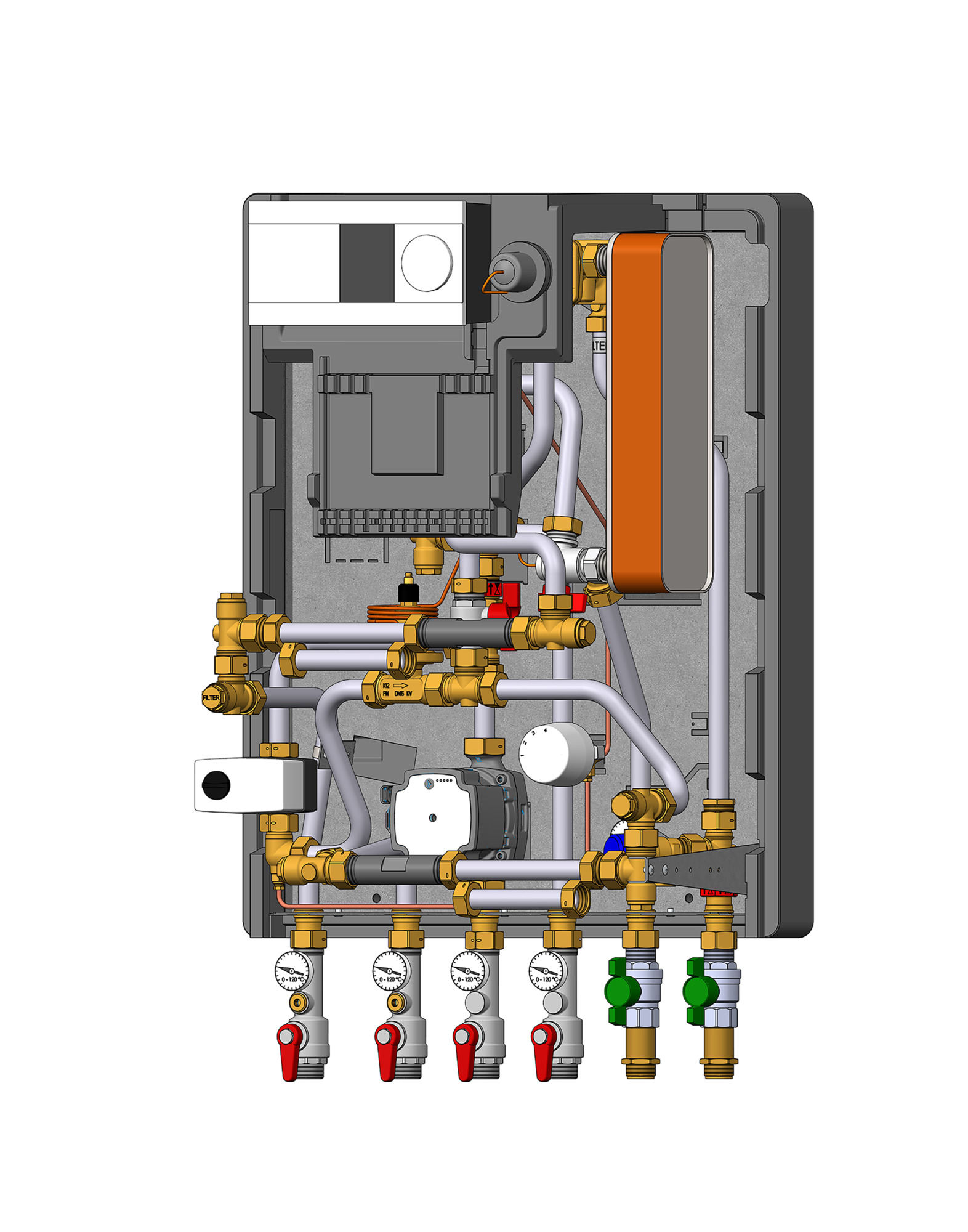Danfoss Hausstation Akva Lux II Se, 2 StS, PWH:55kW, direkt HE:20kW, A230