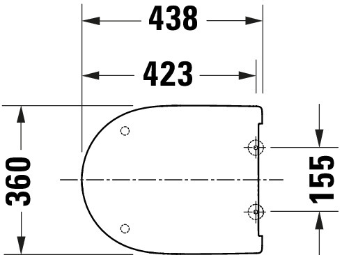 Duravit Univ.WC-Sitz D-shaped Tief 438mm Ülap Absenkaut. abnehmb. Scharn. Edelst. We