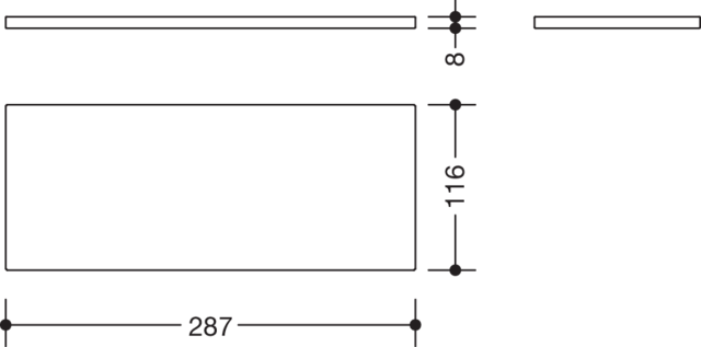 HEWI Glasplatte Ser 477 aus Klarglas, 287mm breit