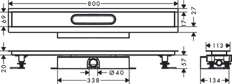 Hansgrohe Komplettset uBox universal für flache Installat.800mm für DR FS