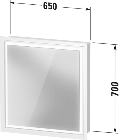 DU L-Cube SPS 650x155x700mm, Türanschlag: R, LED, Weiß