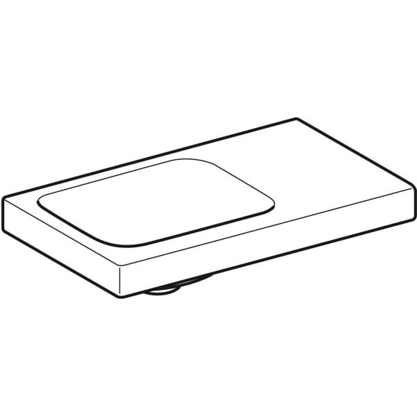 Geberit iCon Light Handwaschbecken 53x31cm Ablg./o. Hl. re, o. Ül., weiß, KeraTect