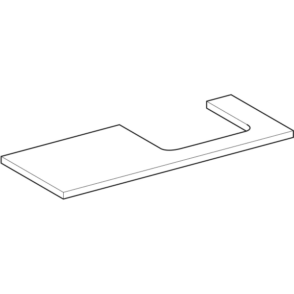 Geberit ONE WT-Platte, Ausschnitt re, für AWT 120x3x47cm, greige matt