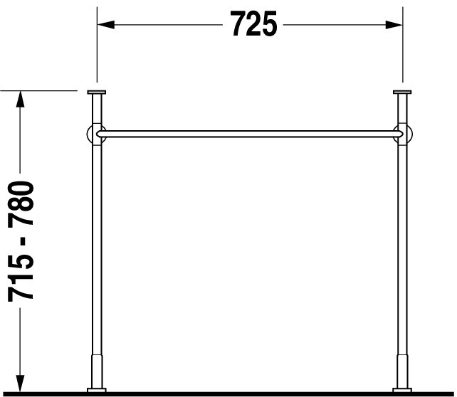 DU Metallkonsole Vero für 045480, höhenverstellbar, chrom
