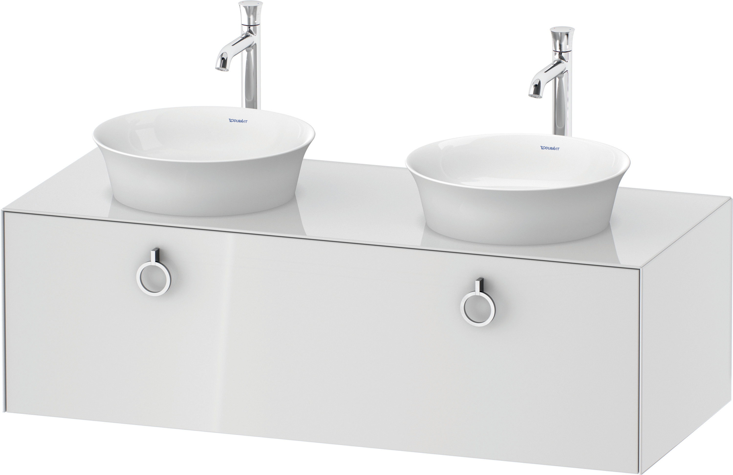 Duravit WTU wandh.White Tulip,1 Aus.,m.Griff Aus.b,408x1300x550,Weiß Hochglanz
