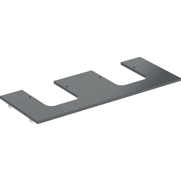 Geberit ONE WT-Pl. Aus re/li f. AWT Schalenf. 120x2x47cm, Marmoroptik schwarz matt