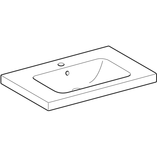 Geberit iCon Light Waschtisch 75x48cm Ablagefläche, m. Hl., m. Ül., weiß