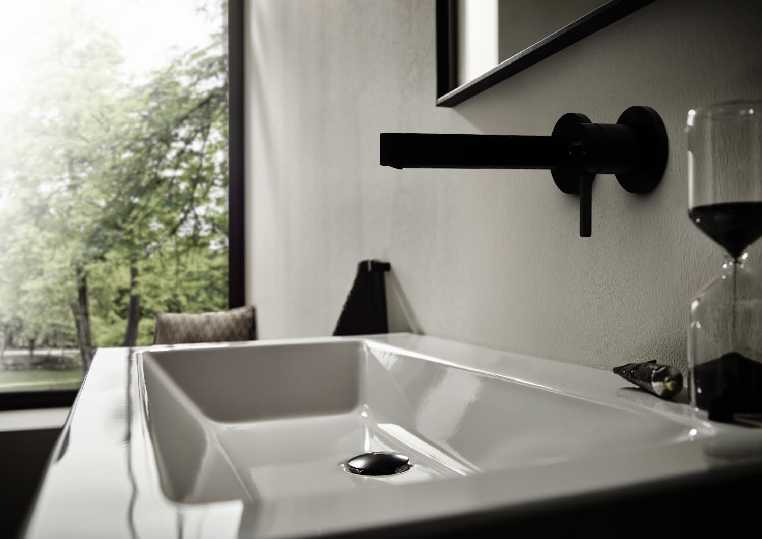 Hansgrohe 2-Loch Waschtischmischer Unterputz Finoris F-Set kurzer Auslauf mattschwarz