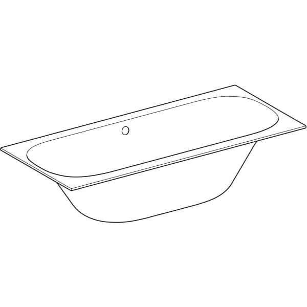 Geberit Soana Badewanne, schmaler Rand rechteckig, 180x80cm, weiß