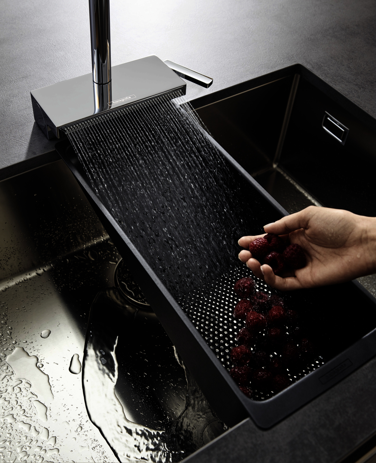 Hansgrohe Spültischmischer 170 Aquno Select M81 Ausziehbrause 3jet sBox chrom