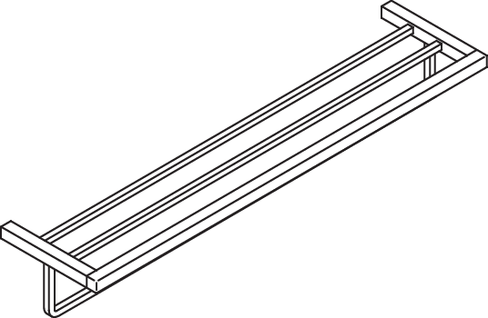 HEWI Badetuchablage Sys 100, chrom, Breite: 602mm