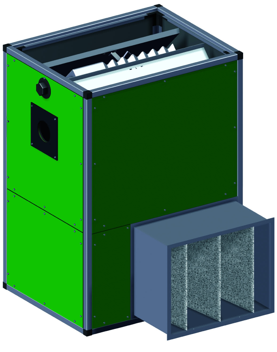 Remko Stat. WLE Staubfilter FK-75, Kanalanschluss auf Pos. I-III