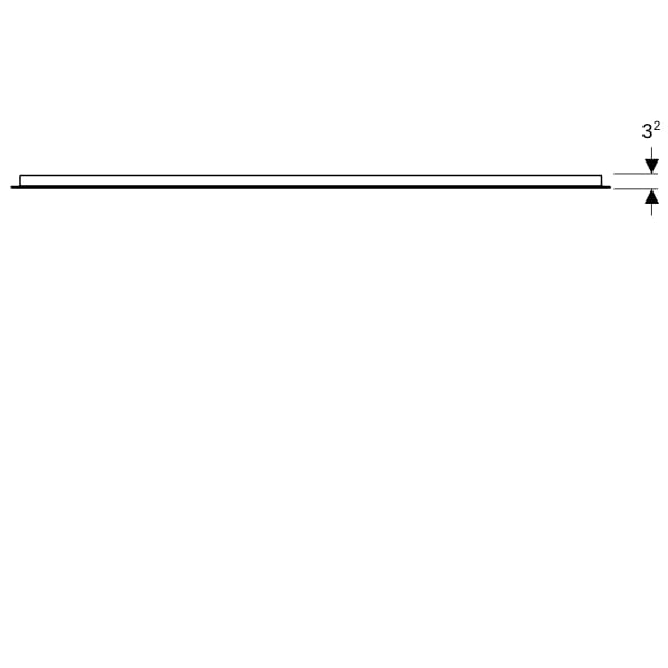 Geberit Option Basic Lichtspiegel, eckig Beleuchtung oben, 140x70x3cm, alu. elox
