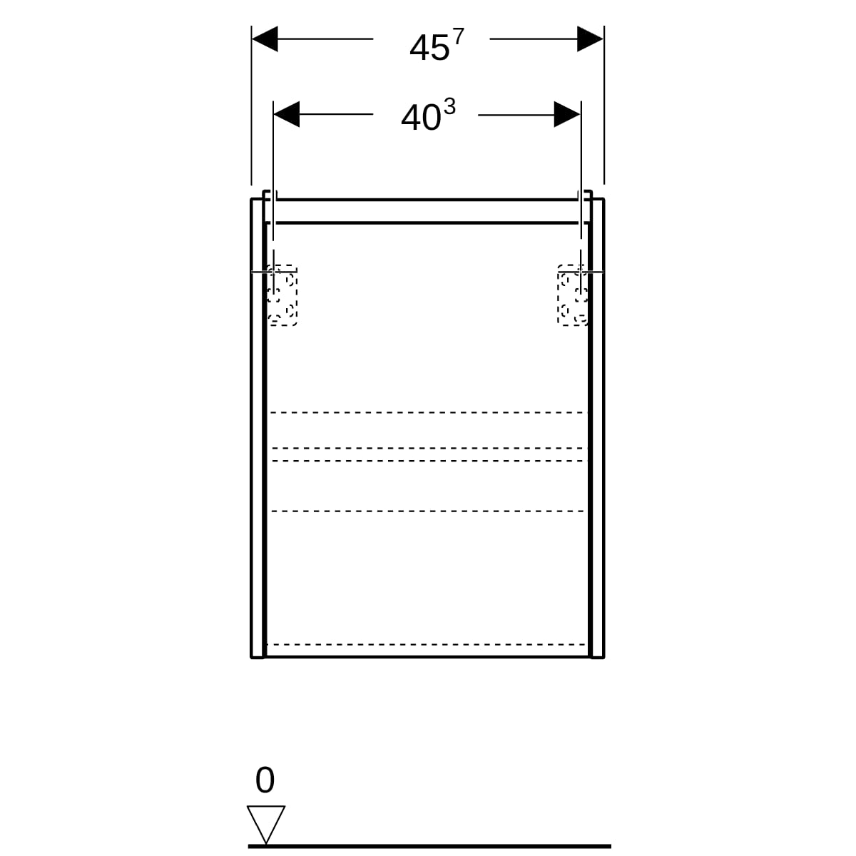 Geberit Renova Compact US für HWB, mit 1 Tür 45,7x60,5x22,7cm, lava/l. seidenmatt