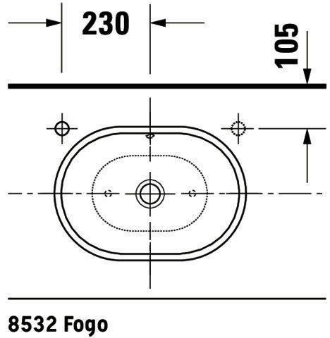 DU ASB Design Classics Foster 495 mm, mit ÜL ohne HLB, weiß
