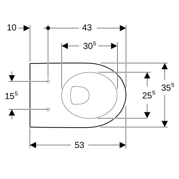 Geberit iCon Wand-WC Tiefspüler geschlossene Form, weiß, KeraTect