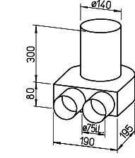 Helios FRS-BKGS 2-75 Bodenkasten-Set, 2 x DN 75 mm
