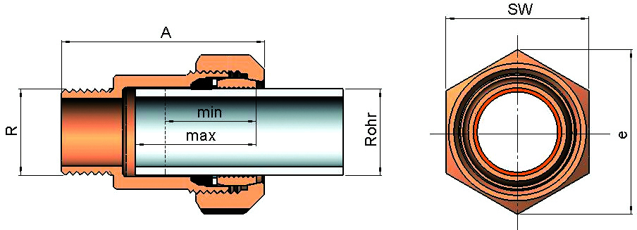gebomessing, Messing-KLV Serie 313 Typ MAS 2" für Stahlrohr