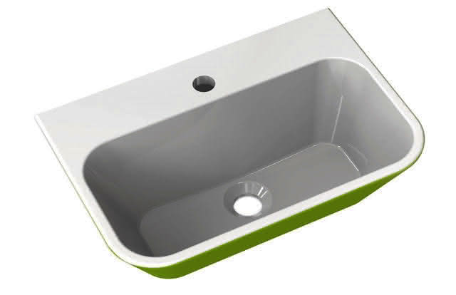 HEWI Waschtisch, B:510mm, T:350mm, 1HL, zweifarbig apfelgrün