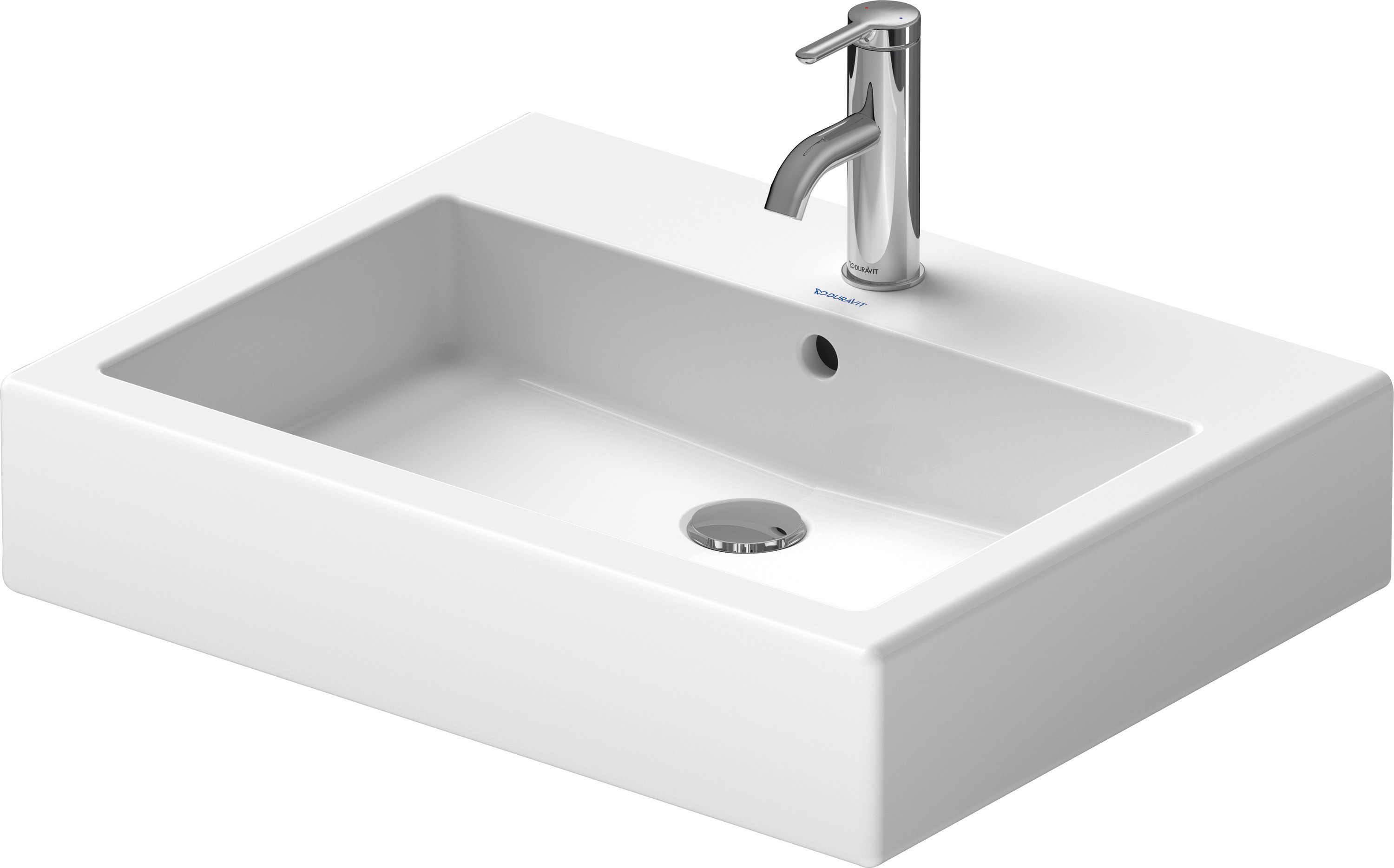 DU Waschtisch Vero 600 mm m.ÜL, m.HLB, 1 HL, geschl., weiß