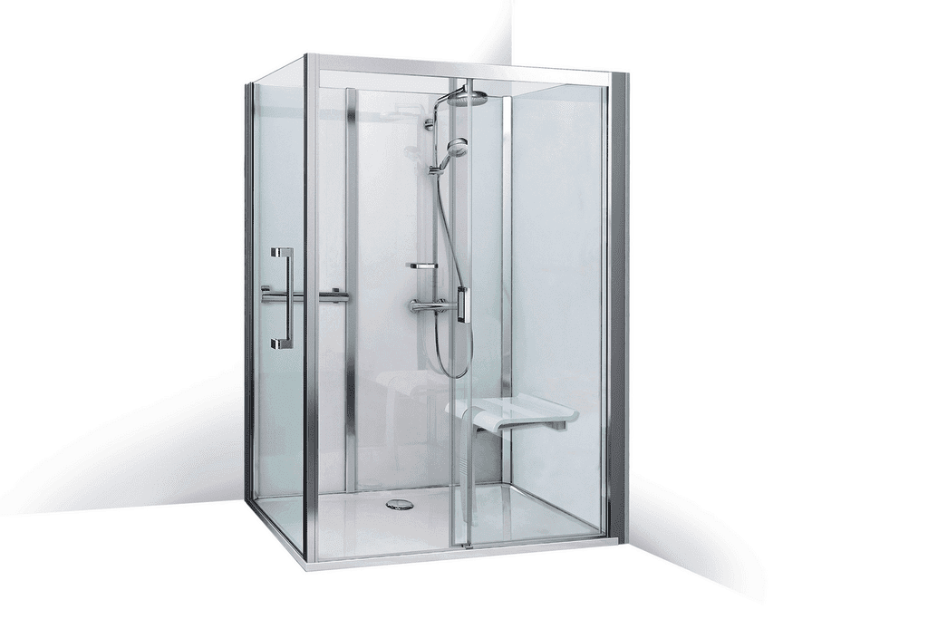 Roth Komplettdusche Vinata Comfort Eck Hoch weiß 1160x777 ESG klar