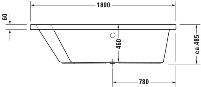 DU Paiova Badewanne Tpz 1800x1400 Einbau Rückenschr.1 Links, Weiß