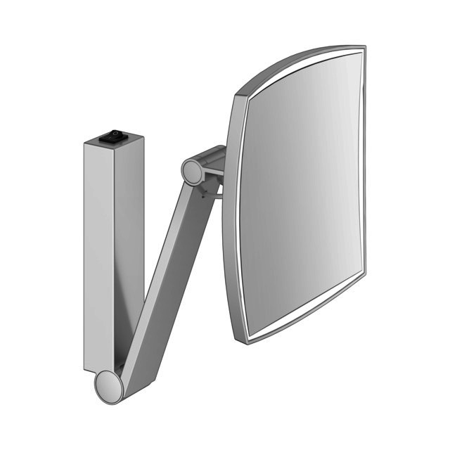 KEUCO KS iLook_move eckig 17613, beleuchtet, Wippschalter, Alu-finish