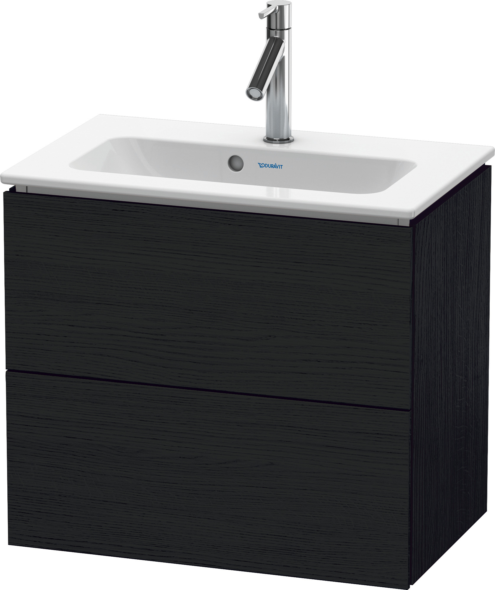 Duravit WTU Compact L-Cube 550x620x391mm 2 Schubkästen, Eiche Schwarz