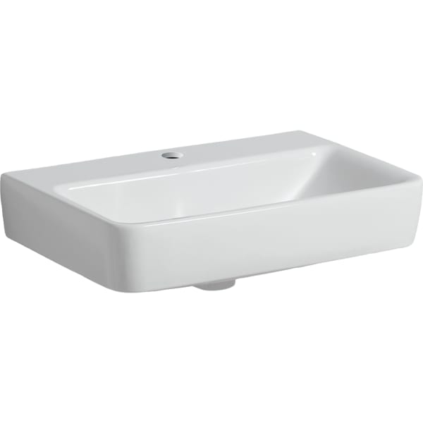 Geberit Renova Compact Waschtisch, 55x37cm m. Hl., o. Ül., weiß
