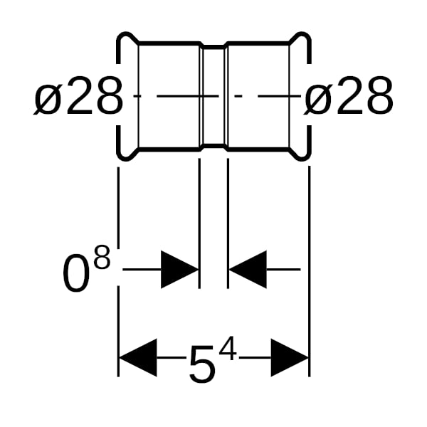 Geberit Mapress Edelstahl Muffe d28 (Gas)